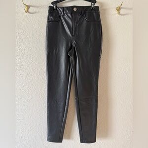 Inc International Concepts New Black Pleather Pants For Petite Stretch